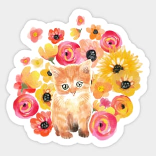 Little Garden Ginger Kitten Sticker